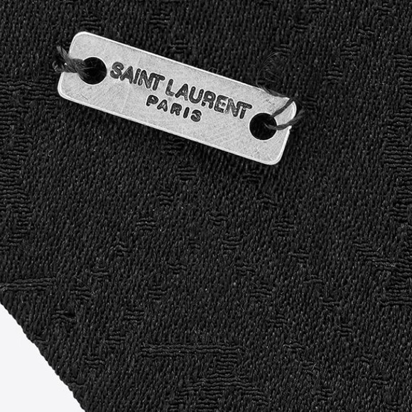 New SAINT LAURENT Dotted Black Scarf in Silk Jacquard🖤 - Picture 5 of 13